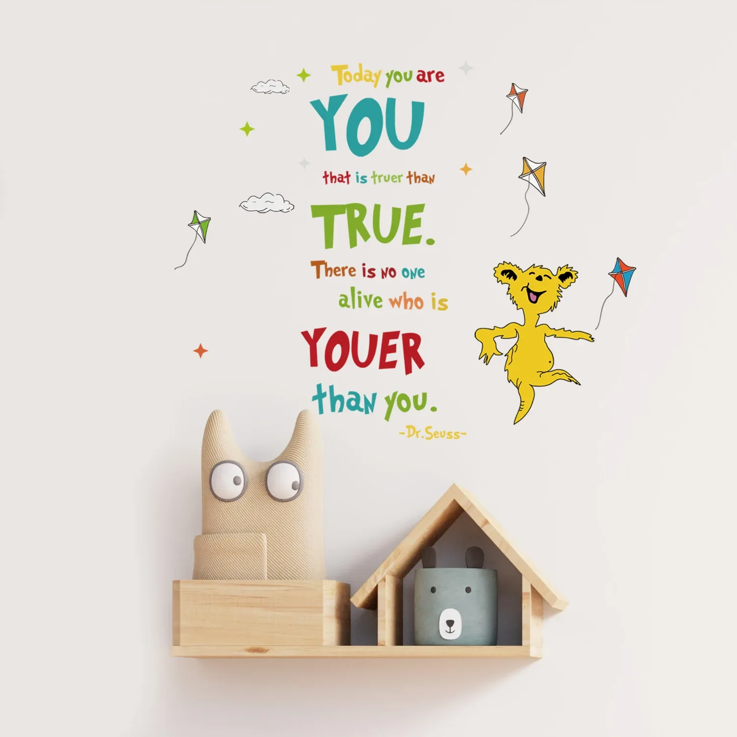 Inspirational Kids Education Quotes - Dr. Seuss 학습 교육 말하기 벽