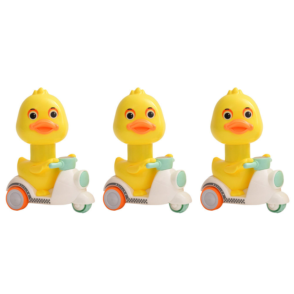 3개입 작은 노란색 오리 프레스 타입 후퇴식 자동차 어 - Kids Education Fun 리뷰 및 가격
