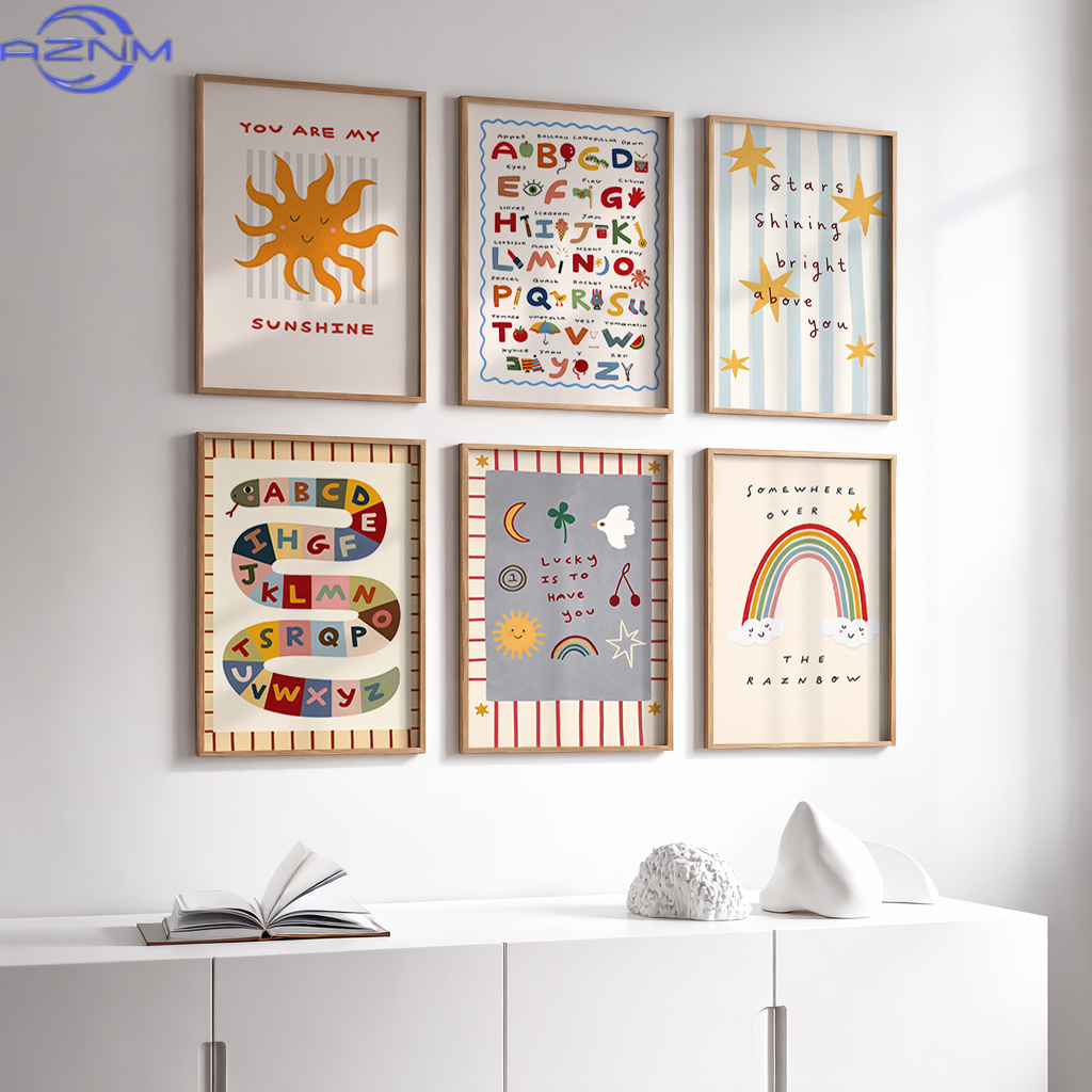 6개 세트 캔버스 포스터, 어린이방 벽 장식, 햇살 알 - Inspirational Kids Education Quotes 리뷰 및 가격