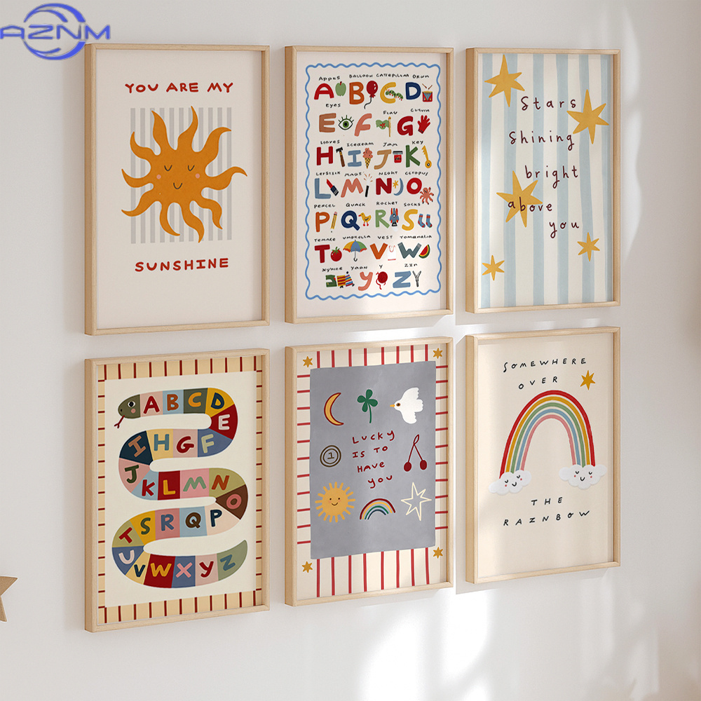 6개 세트 캔버스 포스터, 어린이방 벽 장식, 햇살 알 - Inspirational Kids Education Quotes 리뷰 및 가격