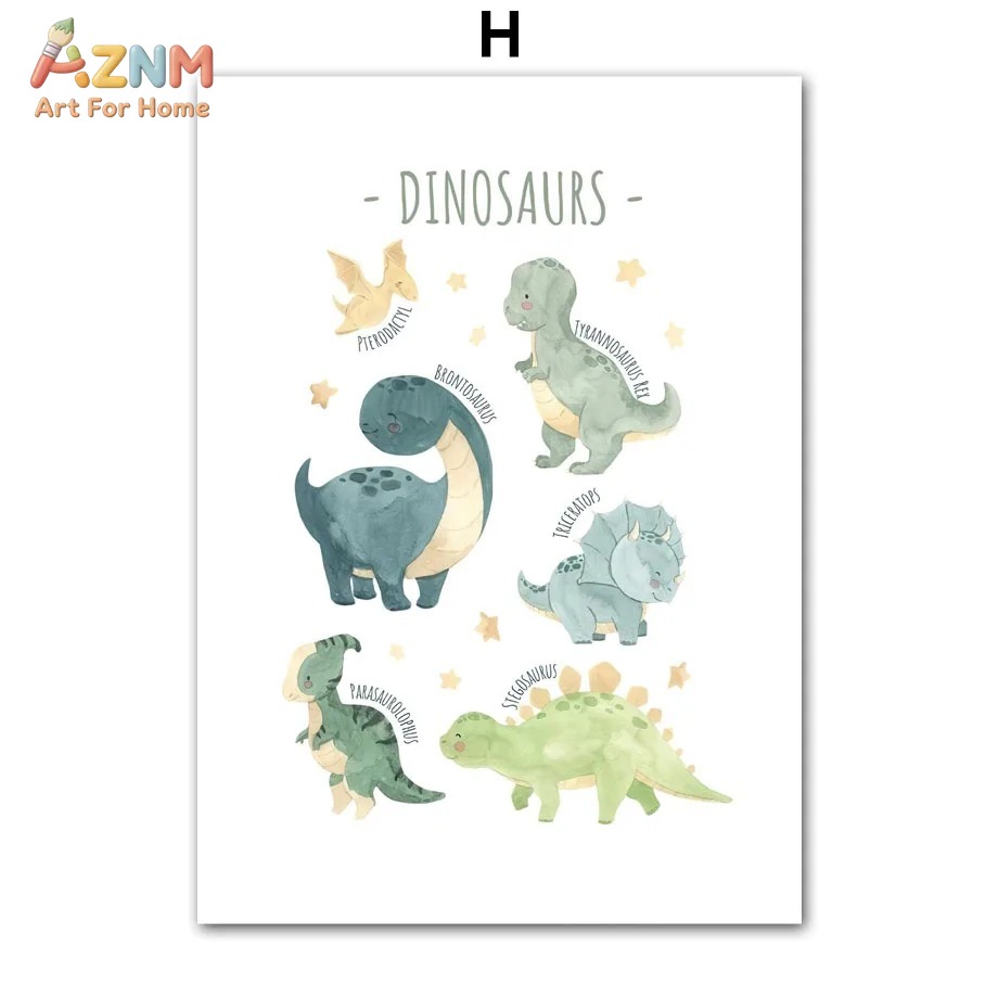 AZNM 수채화 공룡 알파벳 숫자 캔버스 벽 예술 영감 - Inspirational Kids Education Quotes 리뷰 및 가격