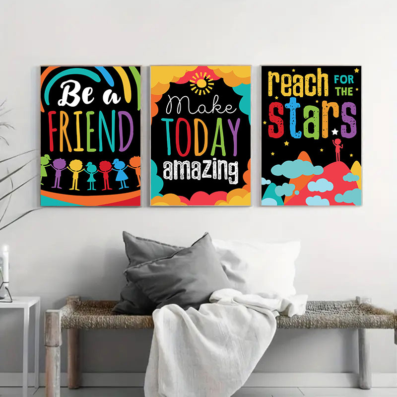 다채로운 귀여운 꿈 큰 인용문 캔버스 아트 인쇄 현대  - Inspirational Kids Education Quotes 리뷰 및 가격