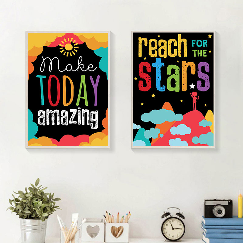 다채로운 귀여운 꿈 큰 인용문 캔버스 아트 인쇄 현대  - Inspirational Kids Education Quotes 리뷰 및 가격