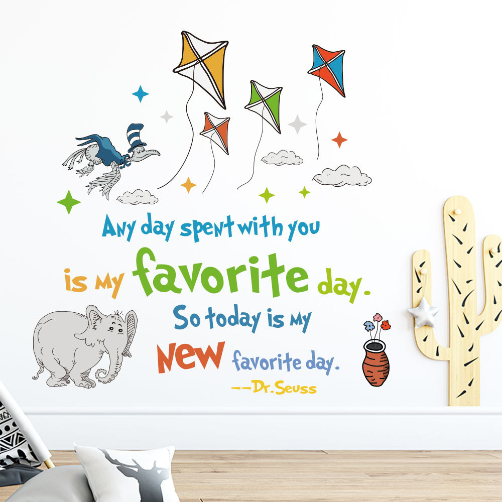 다채로운 닥터 수스 영감 인용문 벽 데칼, 학습 교육  - Inspirational Kids Education Quotes 리뷰 및 가격