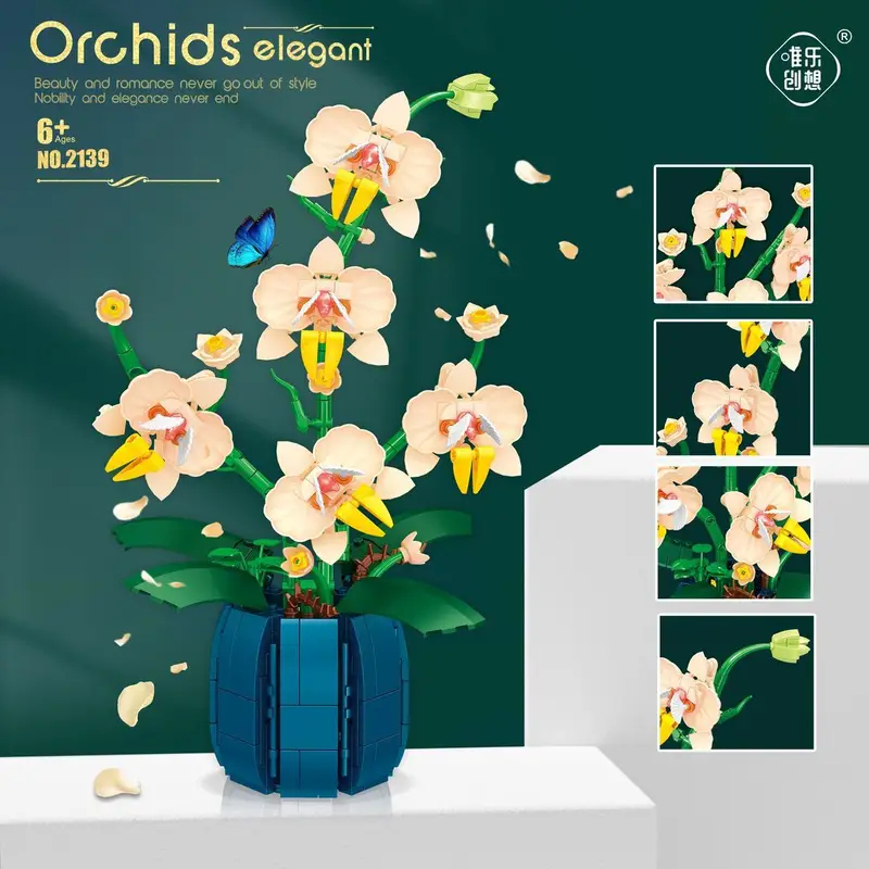 606개 난초 빌딩 블록 꽃, 성인용 홈 데코 액세서리 - Orchid Kids Education 리뷰 및 가격