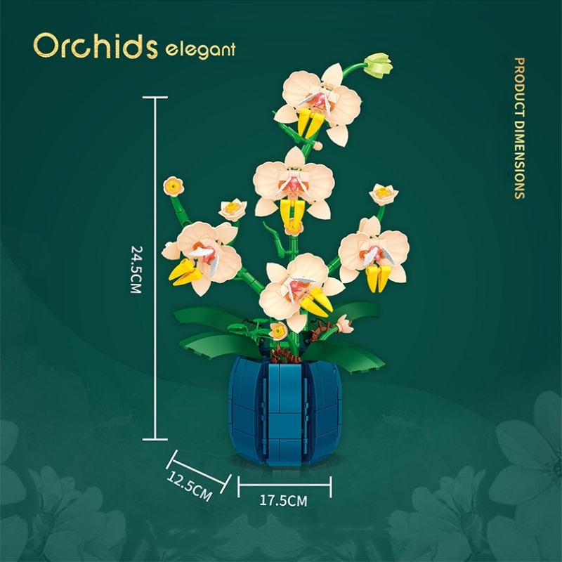 부케 화분 난초 빌딩 블록 세트, 창의적인 데스크탑 장 - Orchid Kids Education 리뷰 및 가격