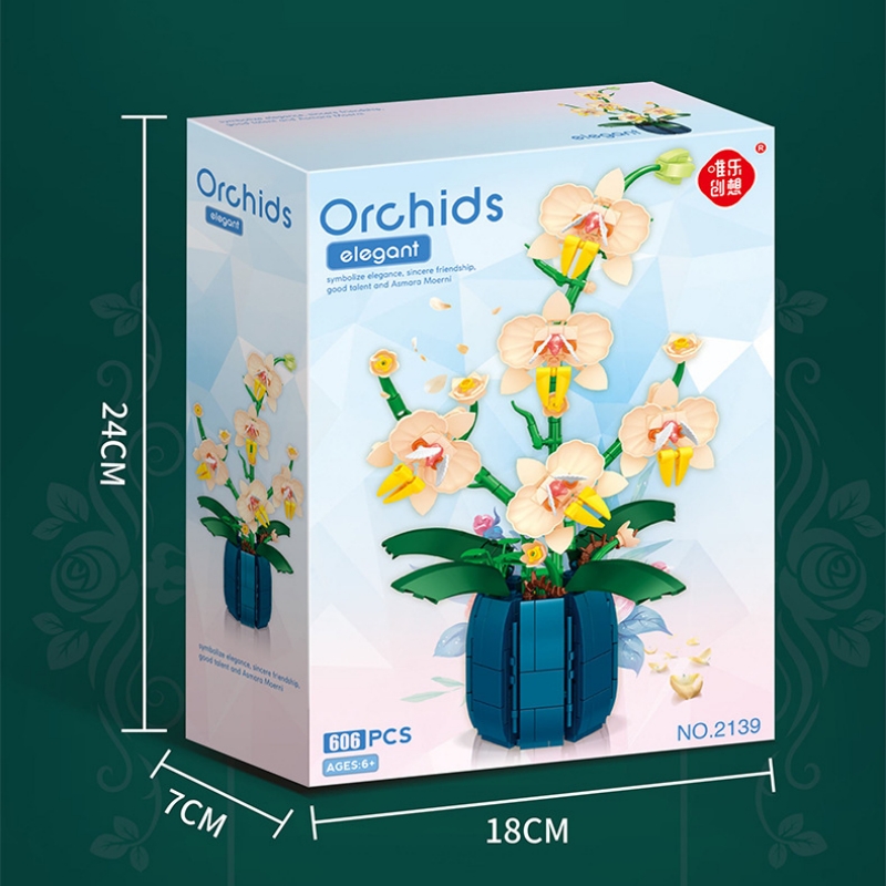 부케 화분 난초 빌딩 블록 세트, 창의적인 데스크탑 장 - Orchid Kids Education 리뷰 및 가격